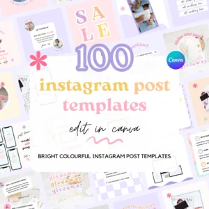 100 Colorful Instagram Canva Templates for Coaches