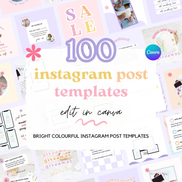 100 Colorful Instagram Canva Templates for Coaches