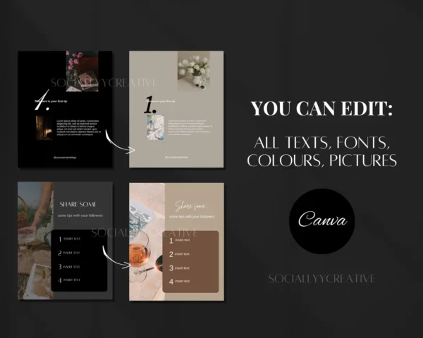 Dark Aesthetic Canva Templates for Premium Social Media Marketing