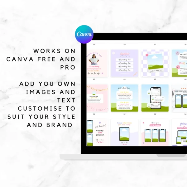 100 Colorful Instagram Canva Templates for Coaches