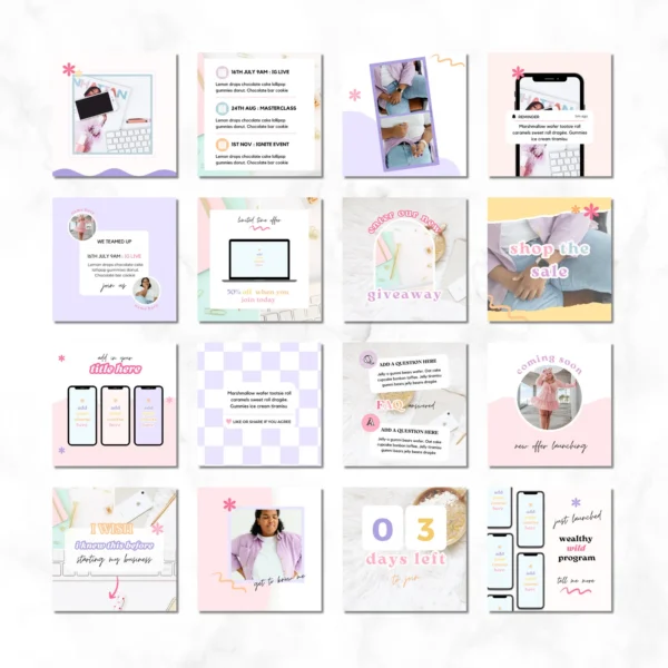 100 Colorful Instagram Canva Templates for Coaches